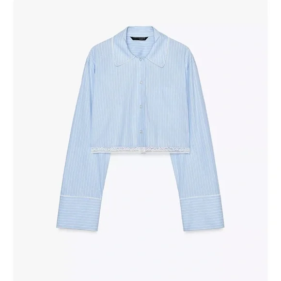 Zara Three Piece Set Of Crop Top, Shirt and Shorts